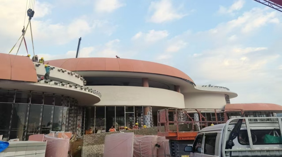 深圳西淘河服務(wù)區(qū)彩色GRC幕墻板安裝施工 深圳西淘河服務(wù)區(qū)彩色GRC幕墻板安裝施工