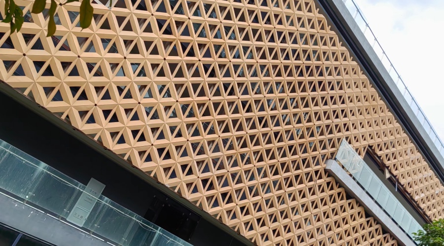 惠州茶園UHPC鏤空幕墻板完工落地效果 惠州茶園UHPC鏤空幕墻板完工落地效果