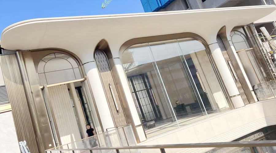 福建江灣道售樓部水磨石UHPC柱子造型工程案例 福建江灣道售樓部水磨石UHPC柱子造型工程案例